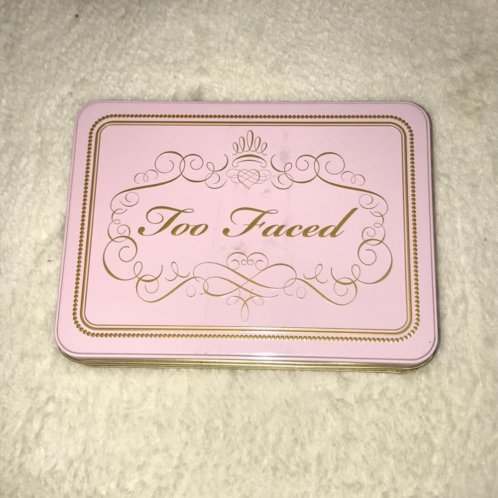Sephora Vintage Style Too Faced Pink Gold Makeup Storage Tin